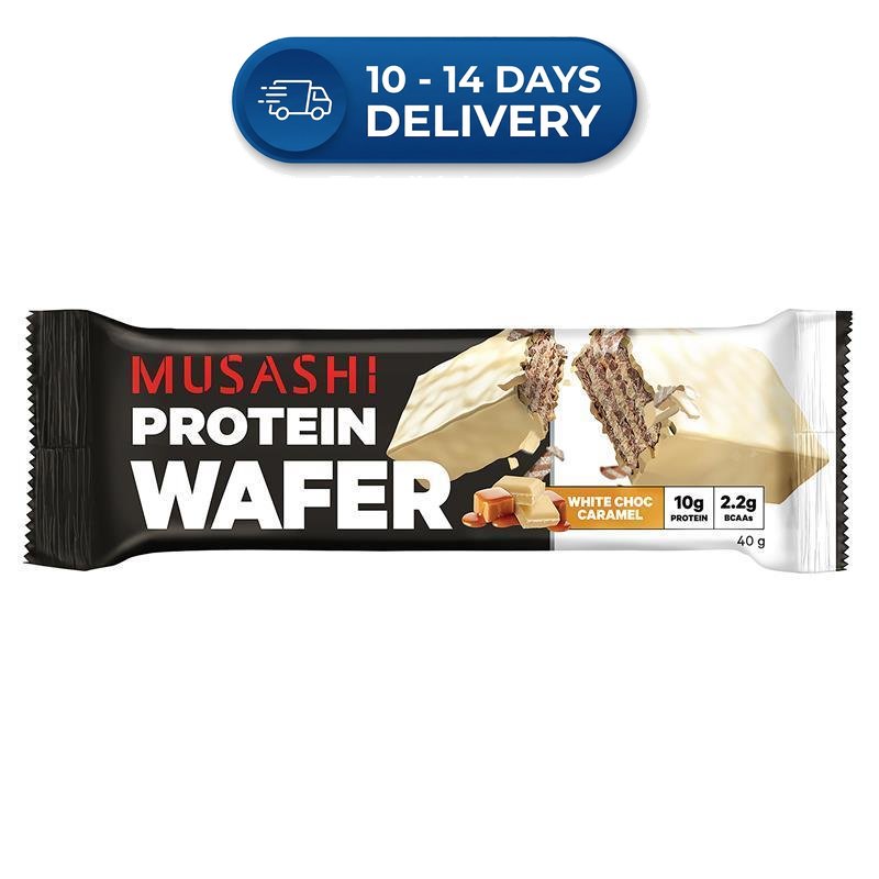 Musashi Protein Wafer Bar White Choc Caramel 40g -(Extended Dispatch)