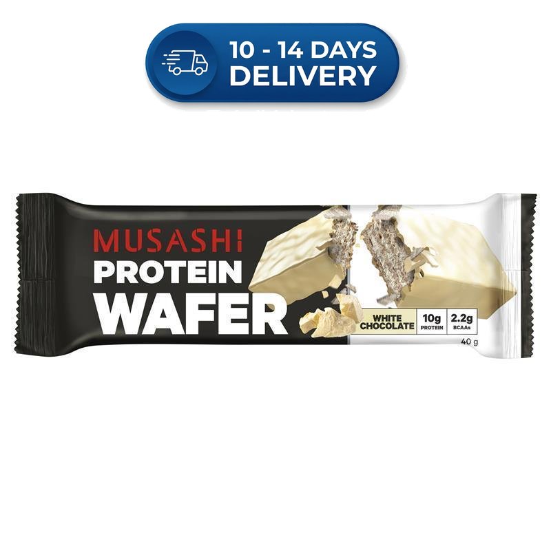 Musashi Protein Wafer Bar White Chocolate 40g -(Extended Dispatch)