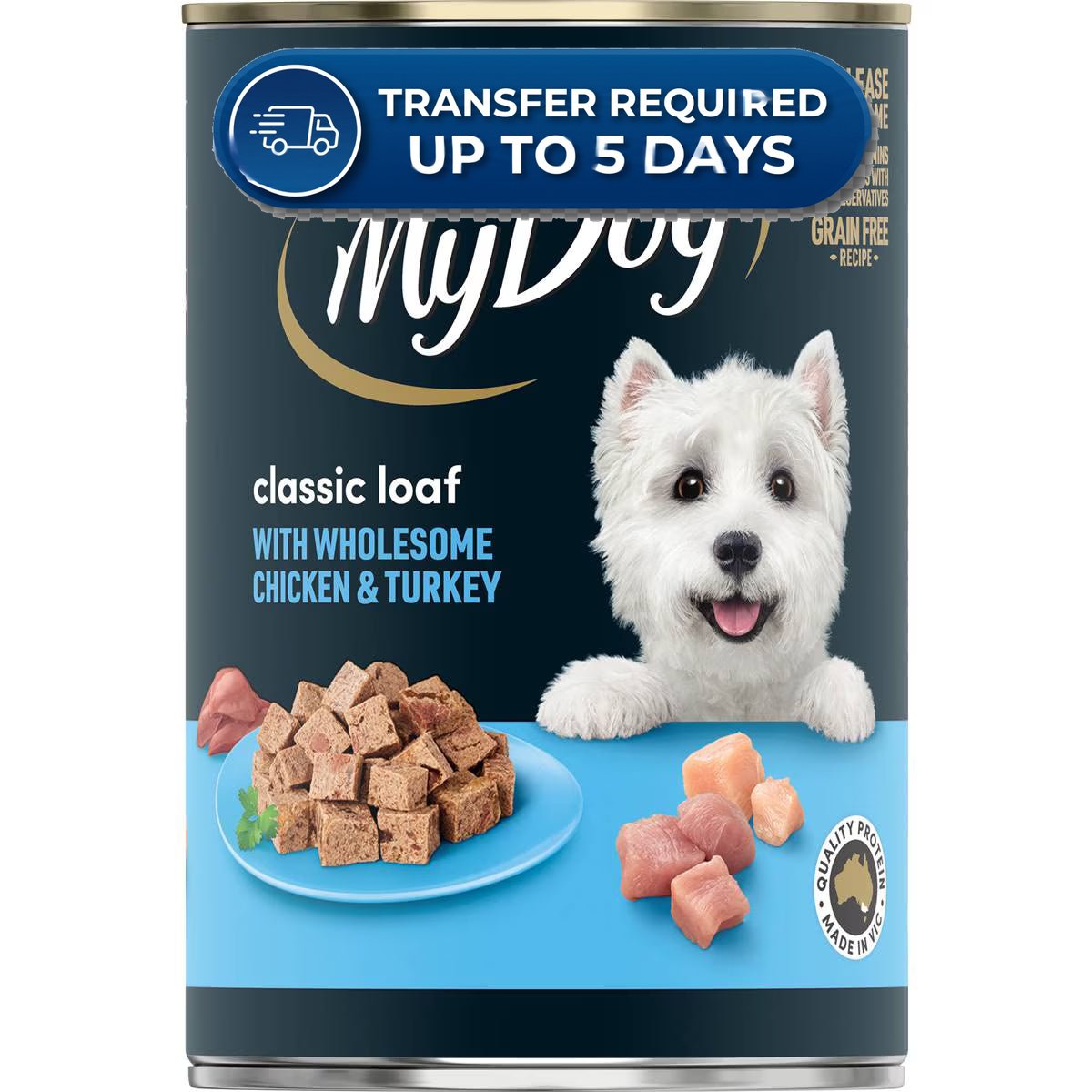 My Dog Adult Wet Dog Food Classic Loaf with Chicken & Turkey Can 400g -(Extended Dispatch)