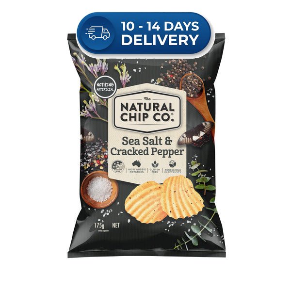 Natural Chip Co. Sea Salt & Cracked Pepper 175g -(Extended Dispatch)