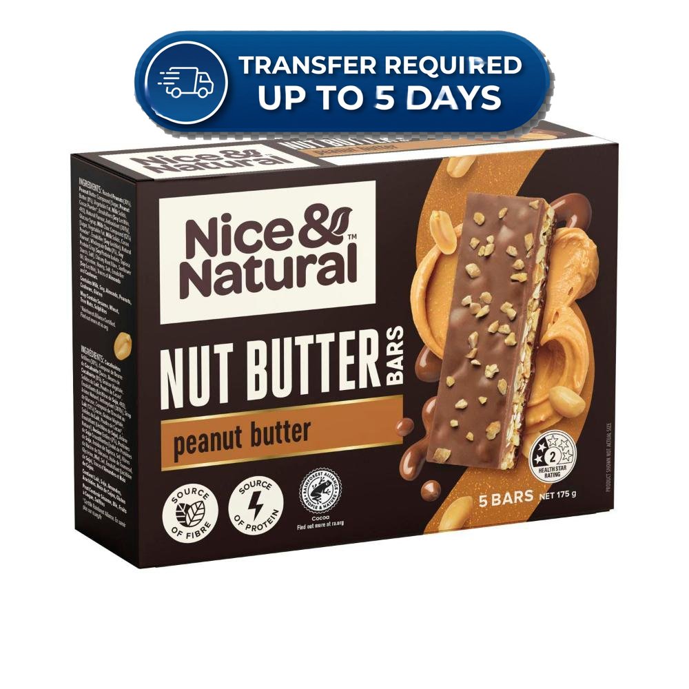 Nice & Natural Nut Butter Bars Peanut Butter 175g -(Extended Dispatch)