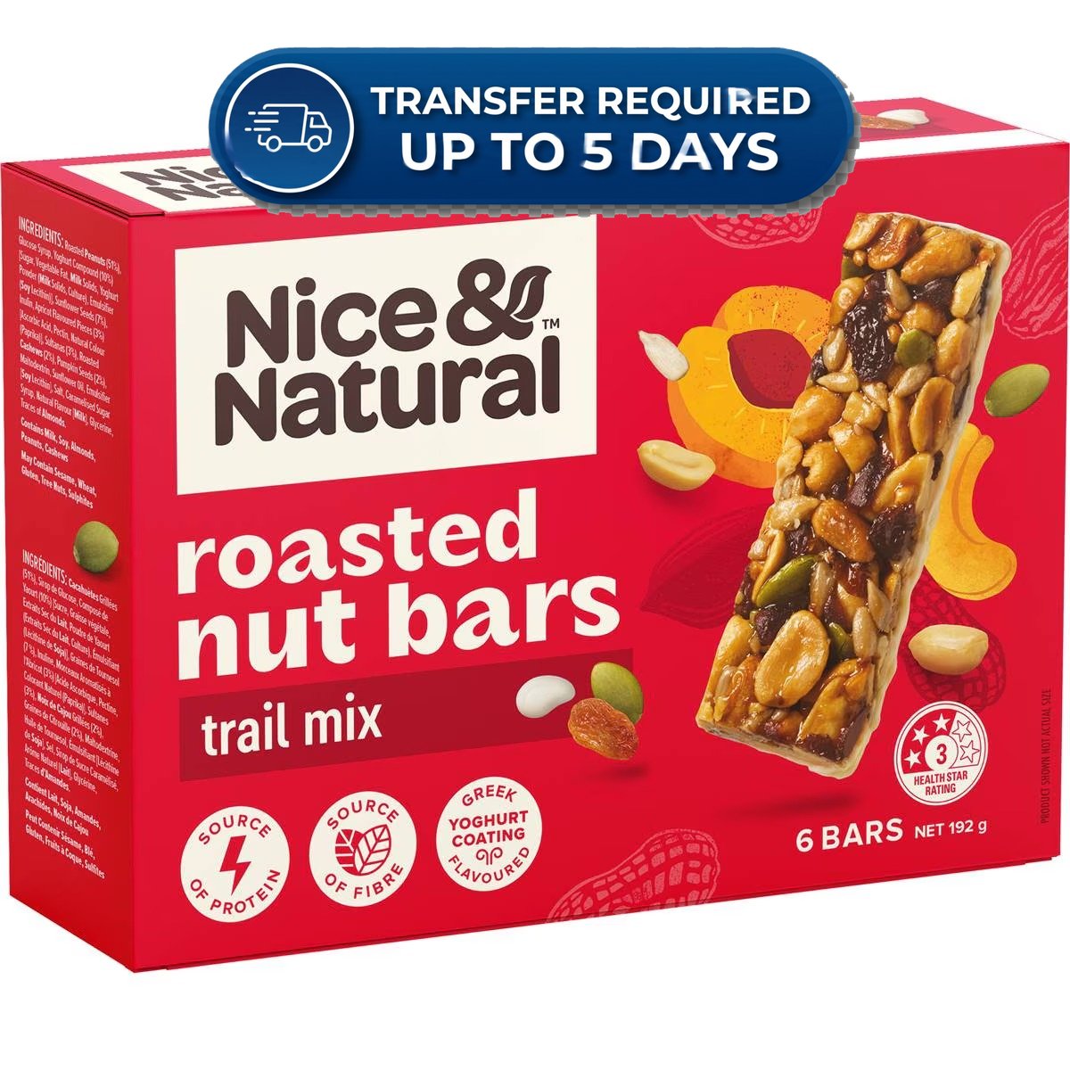 Nice & Natural Nut Bars Trail Mix (6pk) 192g -(Extended Dispatch)