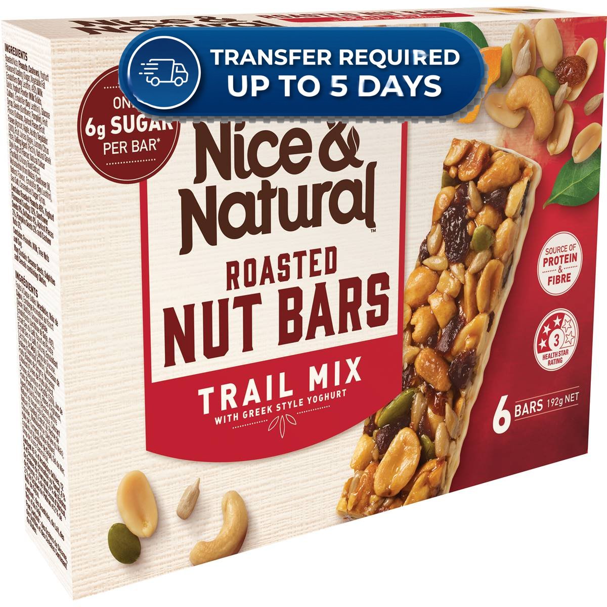 Nice & Natural Nut Bars Trail Mix (6pk) 192g -(Extended Dispatch)