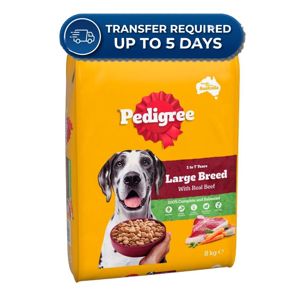 Pedigree Large Breed With Real Beef Dry Dog Food | 8kg -(Extended Dispatch)