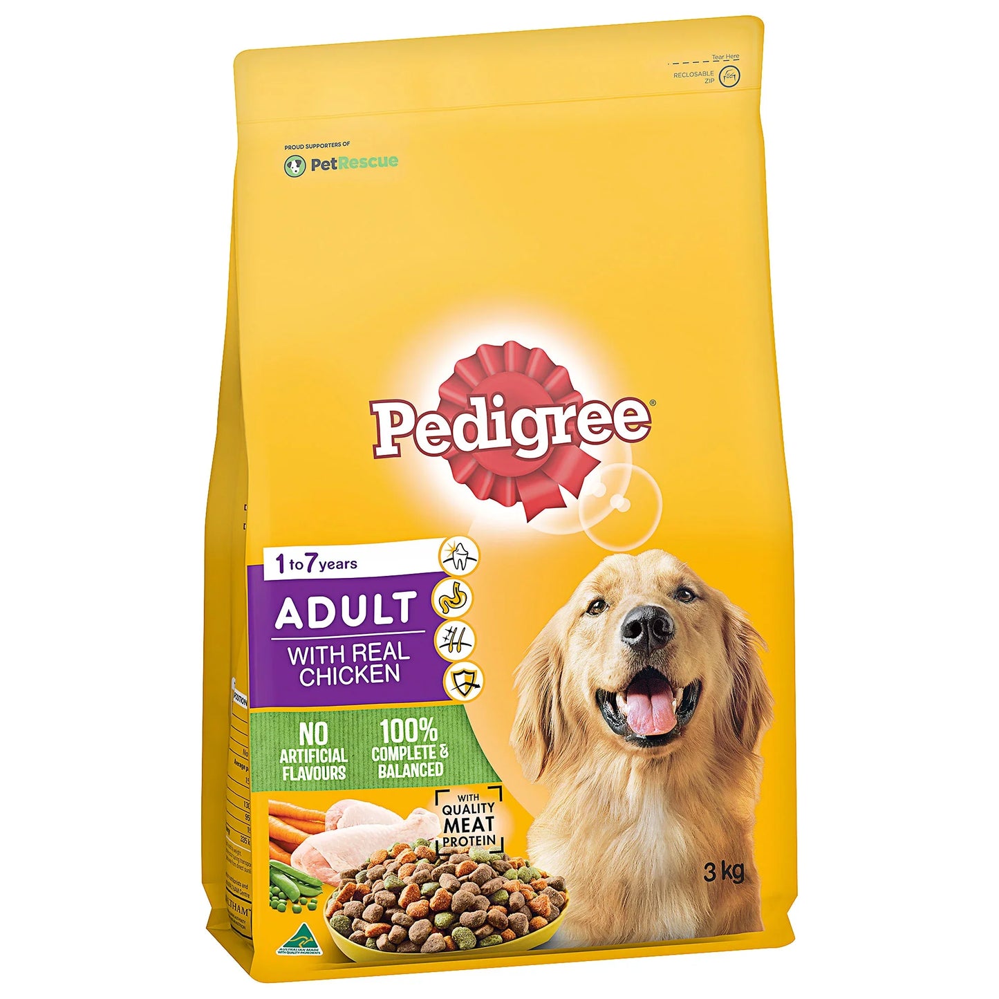Pedigree Adult With Real Chicken Dry Dog Food  3kg
