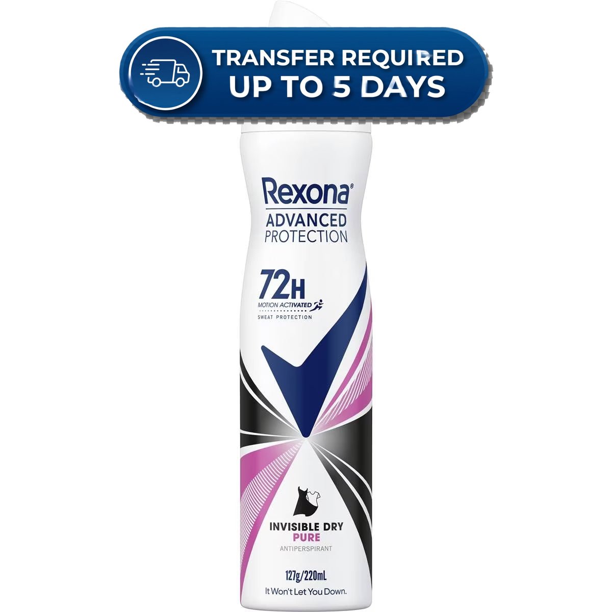 Rexona Women Aerosol Invisible Dry Pure 220ml -(Extended Dispatch)