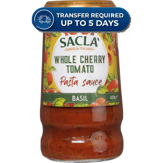 Sacla Pasta Sauce Whole Cherry Tomato Basil 420g -(Extended Dispatch)