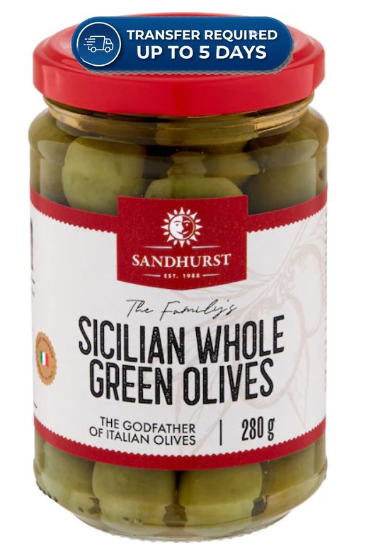 Sandhurst Olives Green Sicilian 280g -(Extended Dispatch)