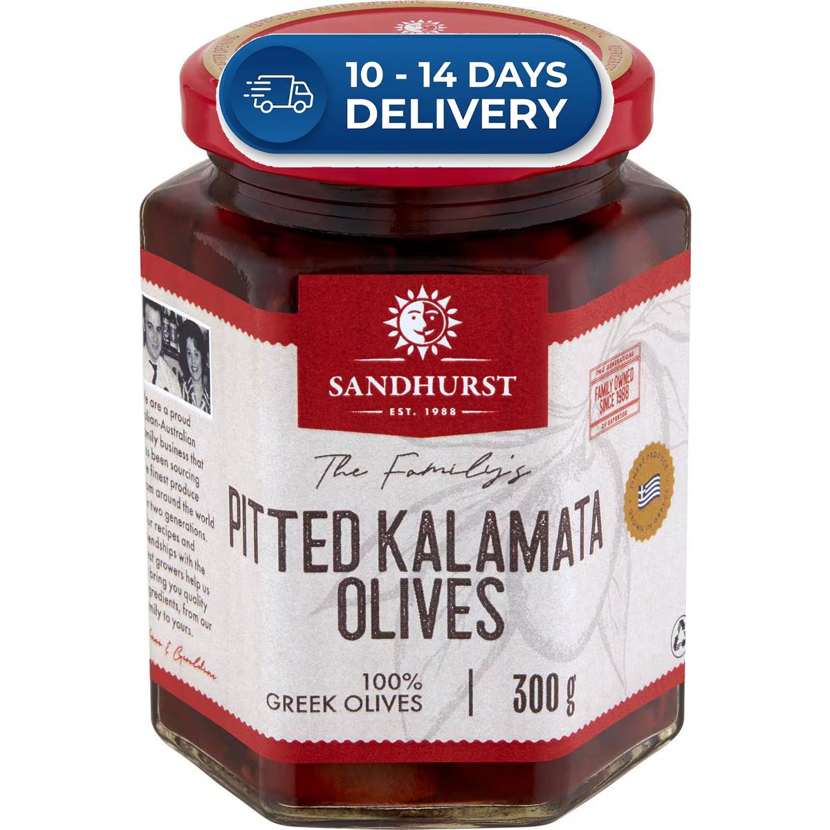 Sandhurst pitted kalamata olives 300g -(Extended Dispatch)