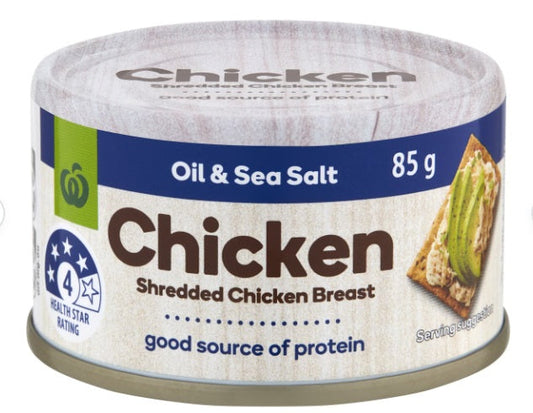 Woolworths Shredded Chicken Breast Oil & Sea Salt 85g