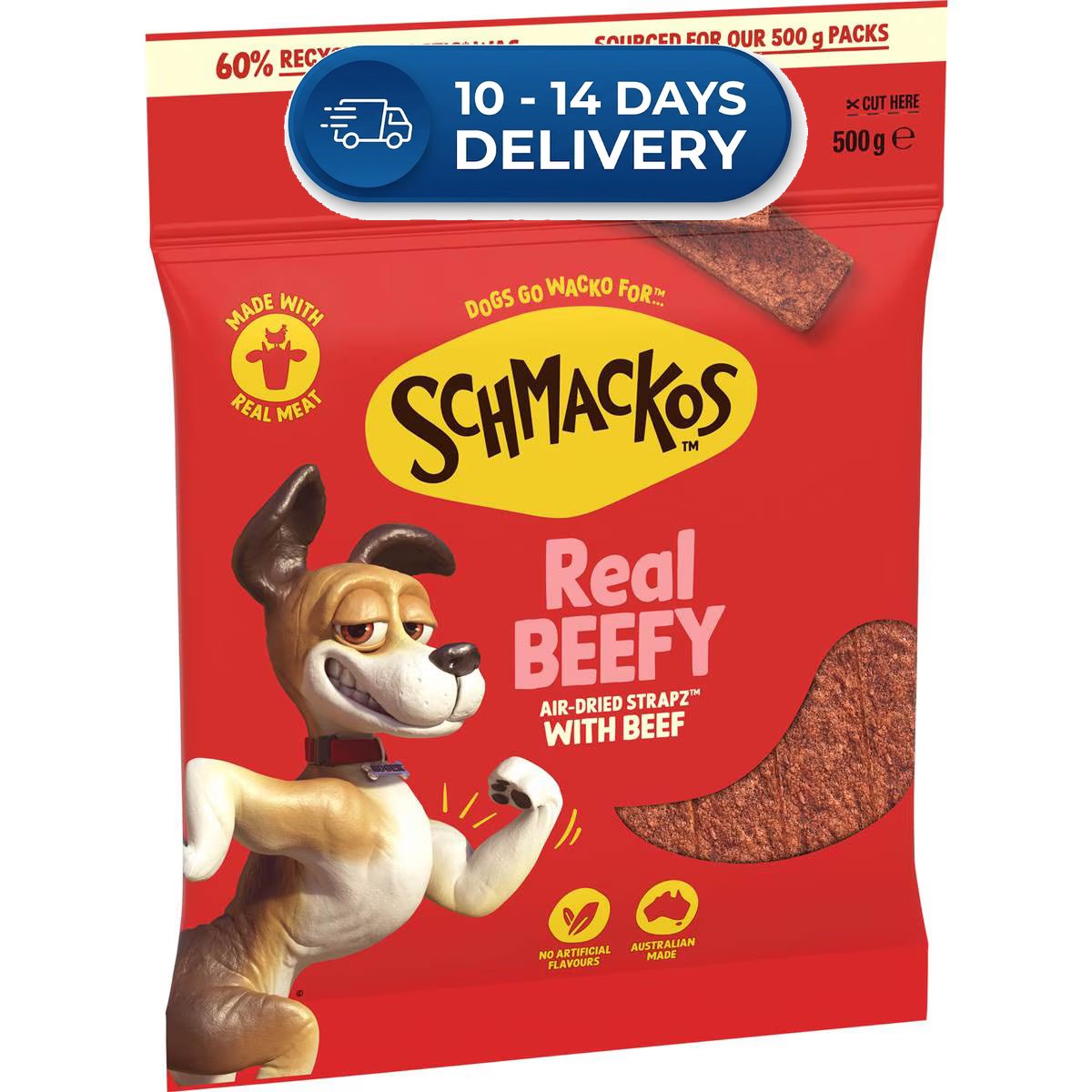 Schmackos Strapz Dog Treats with Beef | 500g -(Extended Dispatch)