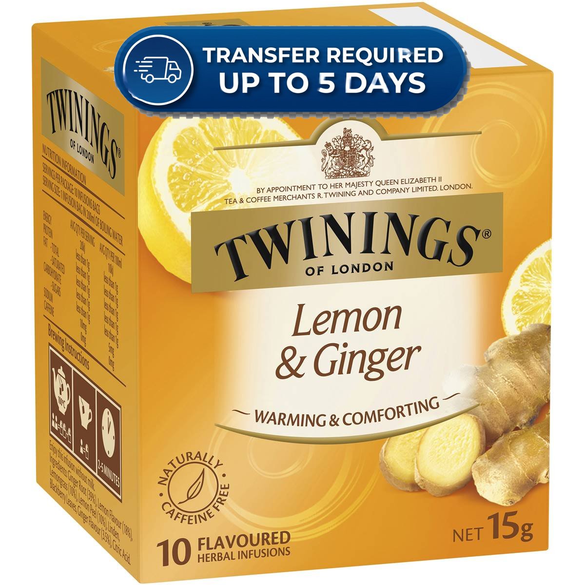 Twinings Lemon & Ginger (10pk) 15g -(Extended Dispatch)