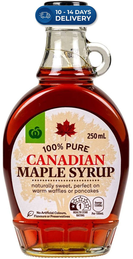 Woolworths Maple Syrup 100% Canadian 250ml -(Extended Dispatch)