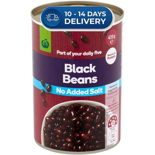 Woolworths Beans Black Beans 420g No Added Salt -(Extended Dispatch)