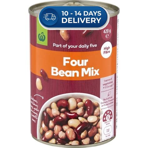 Woolworths Beans Four Bean Mix 420g -(Extended Dispatch)