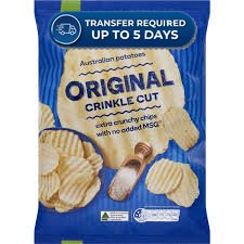 Woolworths Crinkle Cut Chips Original Crinkle Cut Original 175g -(Extended Dispatch)