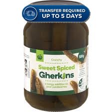 Woolworths Gherkins Sweet Spiced 500g -(Extended Dispatch)