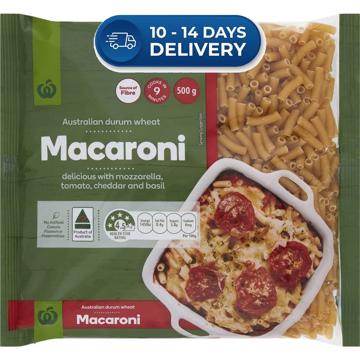 Woolworths Pasta Macaroni 500g -(Extended Dispatch)