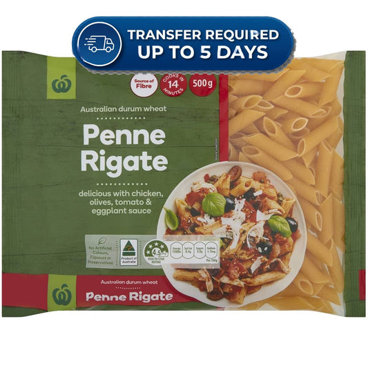 Woolworths Pasta Penne Rigate 500g -(Extended Dispatch)