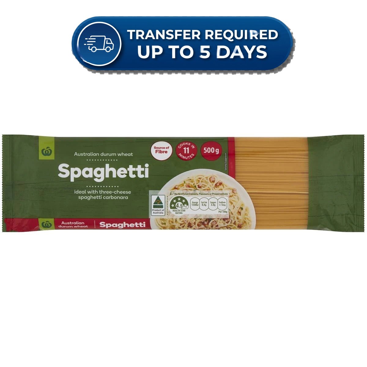 Woolworths Pasta Spaghetti 500g -(Extended Dispatch)