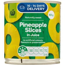 Woolworths Pineapple Slices In Juice 425g -(Extended Dispatch)