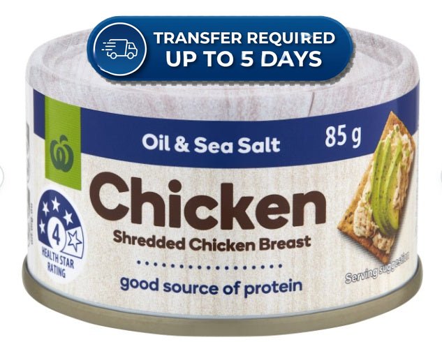 Woolworths Shredded Chicken Breast Oil & Sea Salt 85g -(Extended Dispatch)
