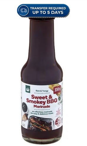 Woolworths Sweet & Smokey BBQ Marinade 330g -(Extended Dispatch)
