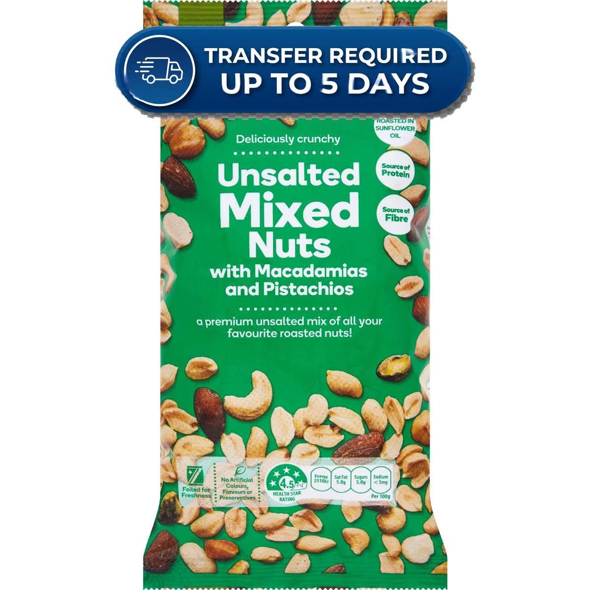 Woolworths Unsalted Mixed Nuts 375g -(Extended Dispatch)